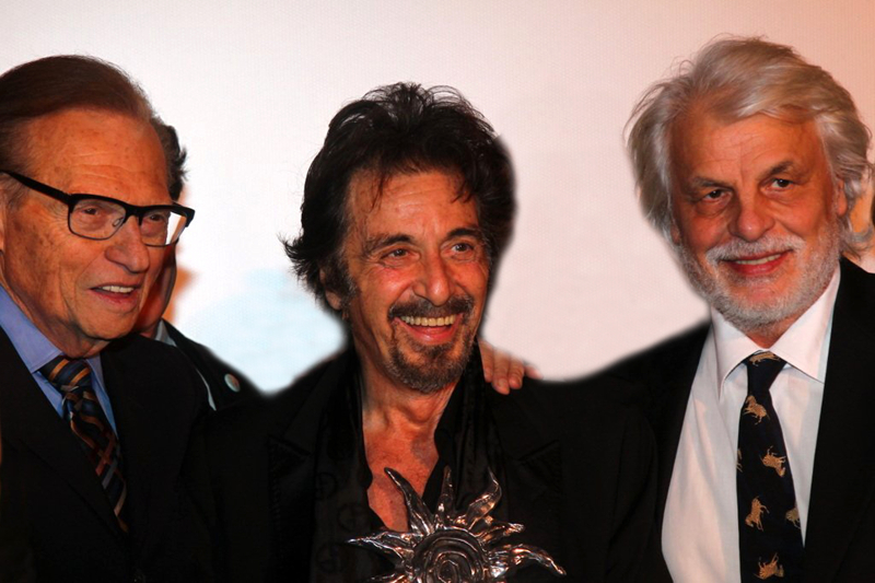 Larry King, Al Pacino and Michele Placido
