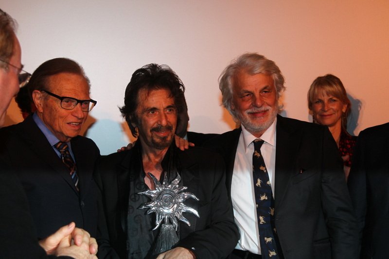Al Pacino has received the inaugural Jack Valenti award by Larry King and Michele Placido